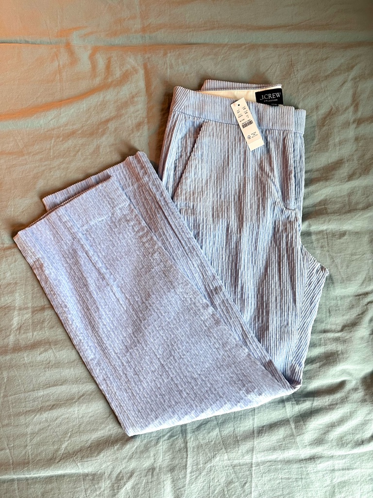 Nwt J.Crew Collection Kate Trouser In Periwinkle Italian Corduroy, Size 6